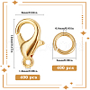 SOFPLATE 400Pcs Zinc Alloy Lobster Claw Clasps FIND-SP0001-33G-2