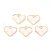 Light Gold Plated Alloy Enamel Pendants ENAM-R136-48B-1
