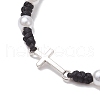 2Pcs Cross Alloy Link Bracelets BJEW-JB11528-5