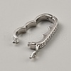 Brass Micro Pave Clear Cubic Zirconia Peanut Enhancer Clasps FIND-WH0139-238P-2