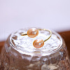 Mother's Day Jewellery Natural Freshwater Pearl Oval Beaded Cuff Rings WG91F01-03-1