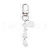 Heart Round Natural Rose Quartz Pendant Decorations HJEW-JM03194-03-2