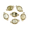 Natural Mixed Gemstone Faceted Oval Connector Charms G-I382-04G-2
