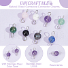 80Pcs 8 Styles Natural Mixed Gemstone Connector Charms PALLOY-UN00002-4