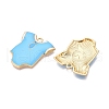 Rack Plating Alloy Enamel Pendants ENAM-N056-391B-02KCG-2