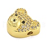 Rack Plating Brass Micro Pave Cubic Zirconia Beads KK-G513-82G-2