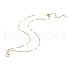 Arch with Evil Eye Brass Enamel Pendant Necklaces NJEW-H051-02G-4