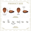 Unicraftale 15 Pair Walnut Wood Stud Earring Findings STAS-UN0055-14A-3