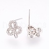 Brass Micro Pave Cubic Zirconia Stud Earring Findings KK-F753-03P-RS-2