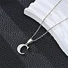 201 Stainless Steel Crystal Rhinestone Initial Pendant Necklaces FS-WG28760-03-1