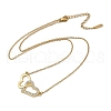 Brass Micro Pave Clear Cubic Zirconia Double Heart Pendant Necklaces NJEW-K280-05G-2