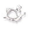 Brass Micro Pave Clear Cubic Zirconia Pendants KK-N268-56P-2