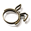 Rabbit Rotatable Alloy Swivel Open Back Bezel Pendants PALLOY-I223-19AB-2
