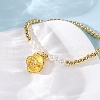 Brass Round Beads Charm Bracelets for Women BJEW-A041-01G-2