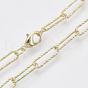 Brass Textured Paperclip Chain Necklace Making MAK-S072-02B-LG-1