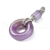 Dyed Natural Myanmar Jade Flower Column Donut Pendants KK-Q050-04-3
