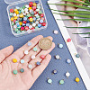 GOMAKERER 100Pcs Electroplate Opaque Glass Connector Charms PALLOY-GO0001-39-5
