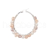 Natural Pearl Wire Wrapped Beaded Hoop Earrings for Women EJEW-JE04759-04-3