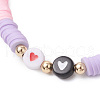 2Pcs 2 Styles Handmade Polymer Clay Beads Stretch Bracelets for Women BJEW-JB11314-4