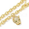 Brass Micro Pave Cubic Zirconia Leopard Pendant Cable Chain Necklaces NJEW-K385-01A-01-2
