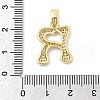 Brass Micro Pave Cubic Zirconia Pendants ZIRC-C012-01G-18-3