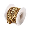 Brass Textured Flat Round Link Chains CHC-C014-13G-2