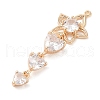 Brass Inlay Clear Glass Pendants KK-S388-07G-2