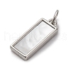 Brass Pave Natural Shell Rectangle Charms KK-P308-03P-2