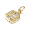 Rack Plating Brass Micro Pave CLear Cubic Zirconia Charms KK-E110-14G-Z-2