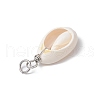 Natural Cowrie Shell Pendants PALLOY-JF03711-02-5