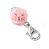 Resin & Glass Beaded Pendant Decorations HJEW-MZ00168-05-4