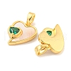 Brass Micro Pave Cubic Zirconia Pendants KK-P275-15G-2