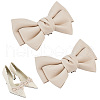 Leather Bowknot Shoe Decorations AJEW-WH0323-23A-1