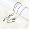 304 Stainless Steel Flamingo Shaped Pendant Cable Chain Necklaces for Women Men NJEW-Q032-02B-P-3