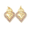 Rack Plating Brass Micro Pave Cubic Zirconia Pendants KK-C021-11G-2