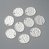 Alloy Blank Flat Round Hammered Pendants PALLOY-M031-07S-1