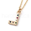 Letter Brass Micro Pave Cubic Zirconia Initial Pendants Necklaces NJEW-JN02585-11-3