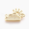 Brass Micro Pave Cubic Zirconia Links ZIRC-E153-37G-NR-2