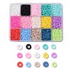 150G 15 Colors Handmade Polymer Clay Beads CLAY-JP0001-14-4mm-1