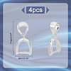   4Pcs Sterling Silver Ice Pick Pinch Bails for Pendant Making STER-PH0001-04-5