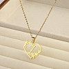201 Stainless Steel Flower Heart Initial Pendant Necklaces for Women FS-WG08285-12-1