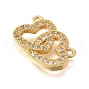 Brass Micro Pave Clear Cubic Zirconia Pendants KK-U065-14G-2