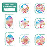 Biyun 32Pcs 8 Style 430 Stainless Steel Filigree Pendants STAS-BY0001-10-12