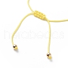 Brass Tiny Cross Charms Braided Beaded Bracelets for Women BJEW-JB08743-4