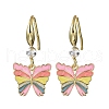 Brass Micro Pave Clear Cubic Zirconia Dangle Earrings EJEW-F362-16G-4