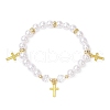 ABS Plastic Imitation Pearl Beads Stretch Bracelets BJEW-JB11778-01-2