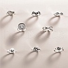 8Pcs 8 Styles Alloy Skull & Flower & Clover & Spider Web Finger Rings Set for Unisex PW-WG0287F-01-2
