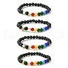 Natural & Synthetic Mixed Gemstone Chakra Theme Bracelet BJEW-JB09806-1