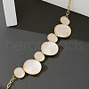 Flat Round Alloy White Enamel Bib Necklaces FS-WG42433-02-2