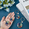 SUPERFINDINGS 4Pcs 2 Style Natural Mixed Stone Keychains KEYC-FH0001-13-3